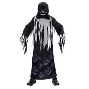 SPIRIT HALLOWEEN EL WIRE GRIM REAPER COSTUME FLASHING LIGHT UP MASK - CHILD L